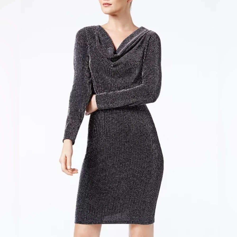 Michael Kors Women’s Black and Silver Textured Dress Size Small